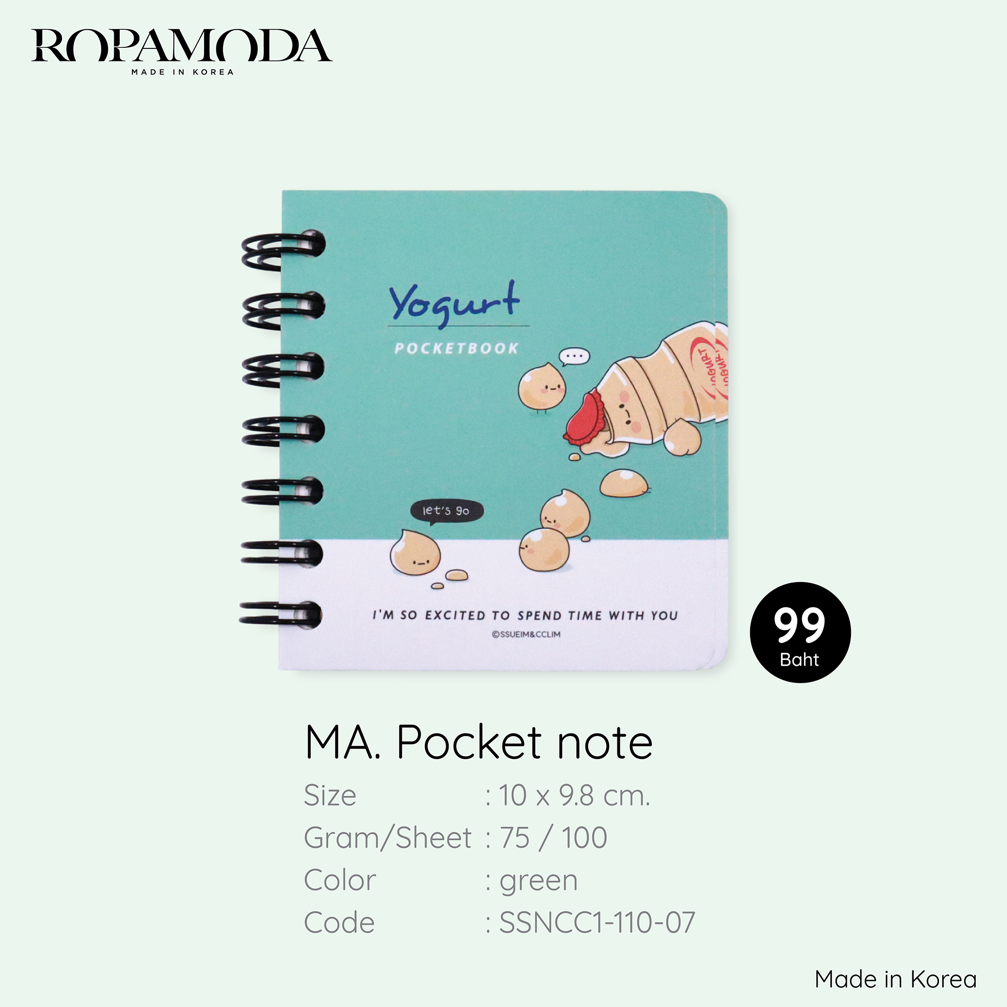 สมุด ROPAMODA MA.POCKET NOTE สีเขียว_1